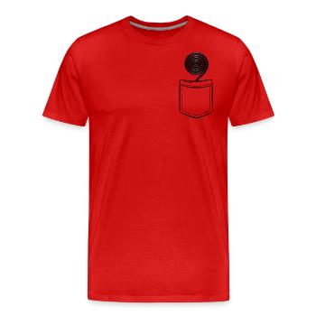 Ma réglisse dans la poche - Poche poitrine - T-shirt bio Premium Homme - rouge - Devant - Damien (186cm)
