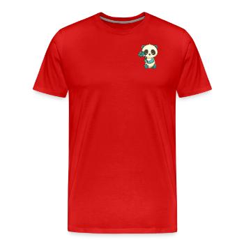 Panda à la fleur - T-shirt bio Premium Homme - rouge - Devant - Damien (186cm)