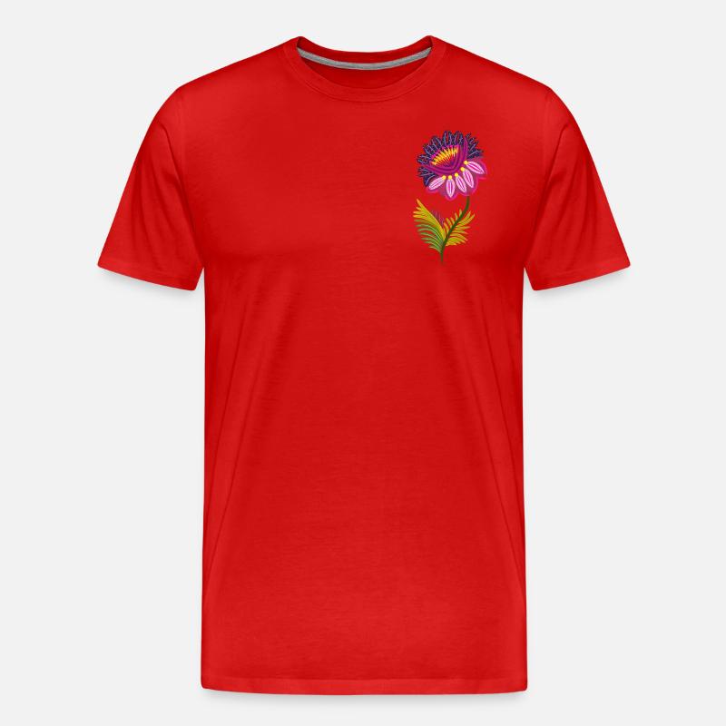 Schöne isolierte Blumen - Männer Premium Bio T-Shirt - Rot