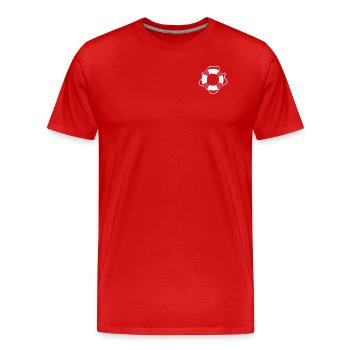 Bouée de sauvetage Harbour Beach Graphique / Illustration - T-shirt bio Premium Homme - rouge - Devant - Damien (186cm)