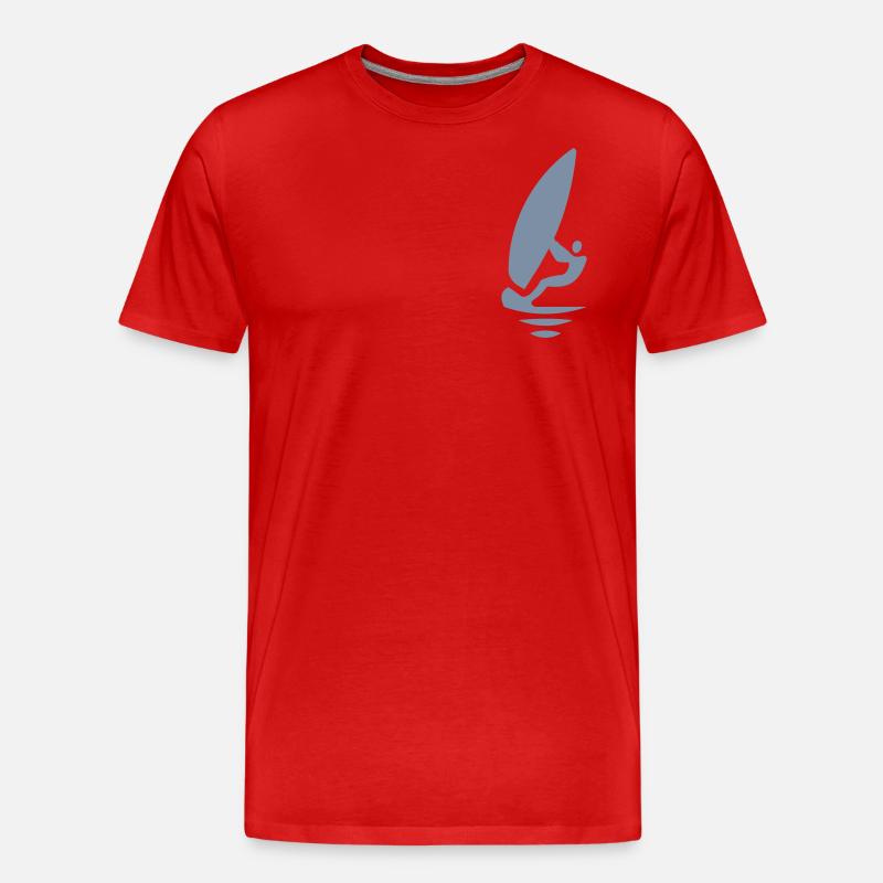 windsurfer logo - Männer Premium Bio T-Shirt - Rot