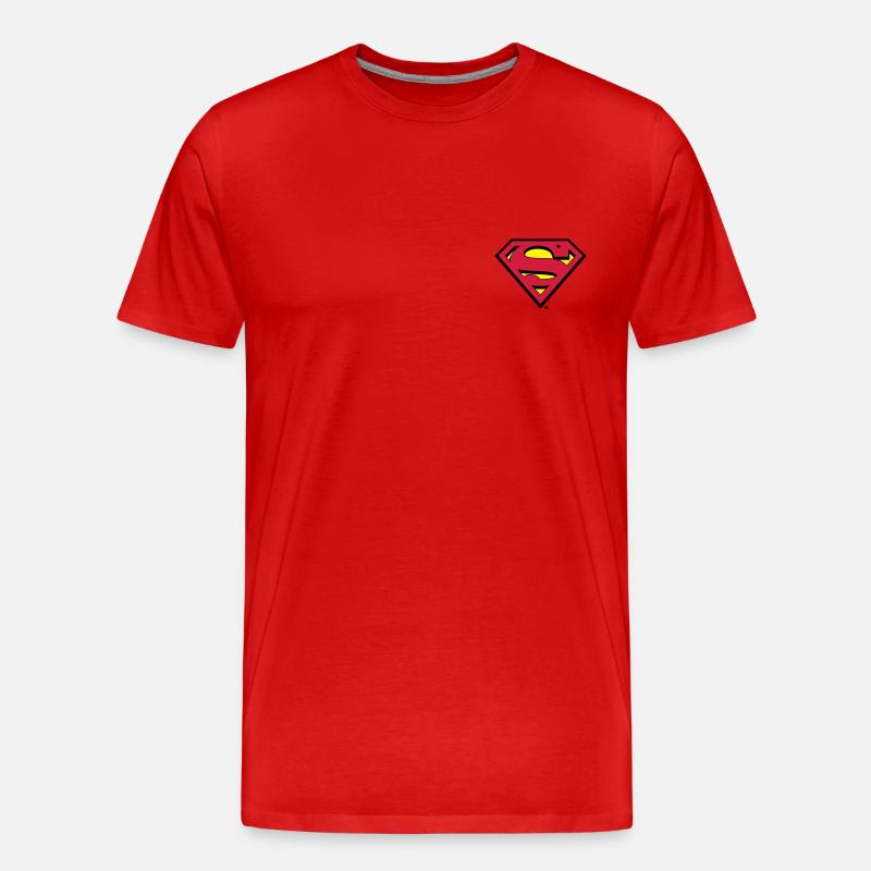 Superman kleines Logo S-Shield - Männer Premium Bio T-Shirt - Rot