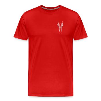 Deux ailes abstraites filigranes - T-shirt bio Premium Homme - rouge - Devant - Damien (186cm)
