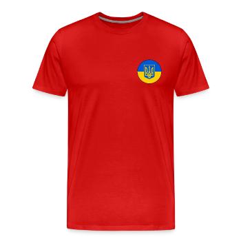 Ukraine - T-shirt bio Premium Homme - rouge - Devant - Damien (186cm)
