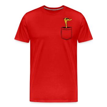 Mon canard dans ma poche - poche poitrine - T-shirt bio Premium Homme - rouge - Devant - Damien (186cm)