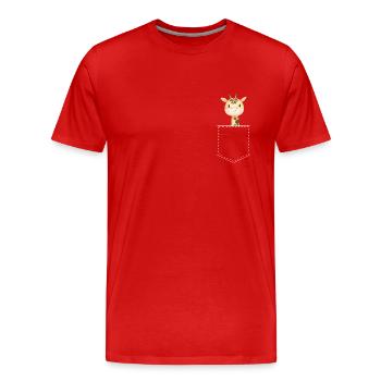 Pocket Giraffe - Giraffendesign - Männer Premium Bio T-Shirt - Rot - Vorne - Damien (186cm)