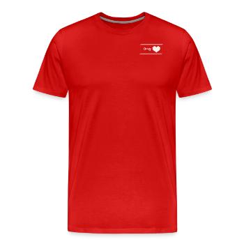 Heart with key - Men's Premium Organic T-Shirt - red - Front - Damien (186cm)