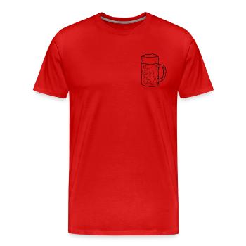 Bier Maßkrug - Männer Premium Bio T-Shirt - Rot - Vorne - Damien (186cm)
