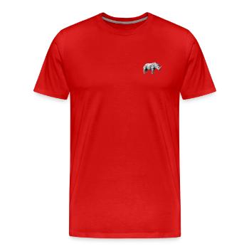 RHINO - Männer Premium Bio T-Shirt - Rot - Vorne - Damien (186cm)
