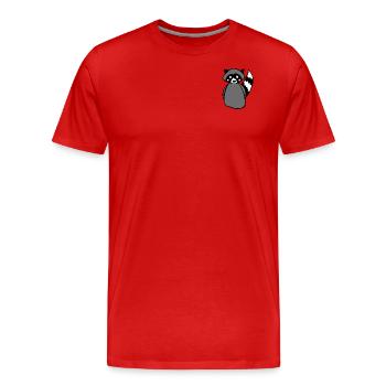 Waschbär - Männer Premium Bio T-Shirt - Rot - Vorne - Damien (186cm)