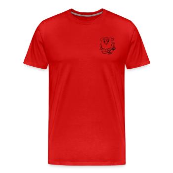 Toast mit Skateboard - Männer Premium Bio T-Shirt - Rot - Vorne - Damien (186cm)
