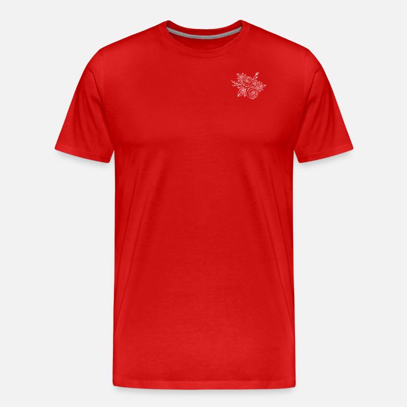 Roses White - Männer Premium Bio T-Shirt - Rot