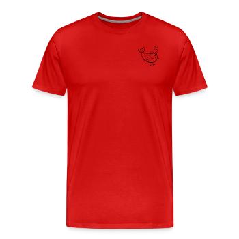 Mister Fish - Männer Premium Bio T-Shirt - Rot - Vorne - Damien (186cm)