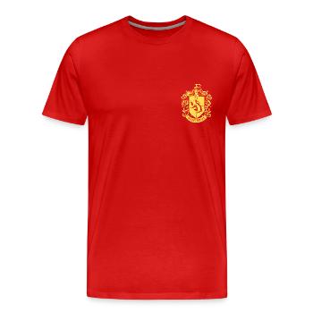 Harry Potter Hufflepuff kleines Wappen - Männer Premium Bio T-Shirt - Rot - Vorne - Damien (186cm)