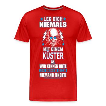 KÜSTER - Männer Premium Bio T-Shirt - Rot - Vorne - Damien (186cm)