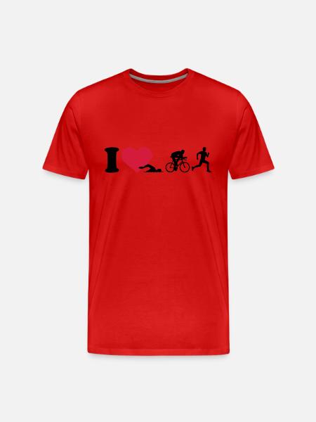 Triathlon - Männer Premium Bio T-Shirt - Rot
