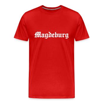 Magdeburg ville - T-shirt bio Premium Homme - rouge - Devant - Damien (186cm)