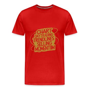 Trading my passion cool trading design - Men's Premium Organic T-Shirt - red - Front - Damien (186cm)