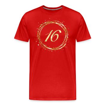 16 - T-shirt bio Premium Homme - rouge - Devant - Damien (186cm)