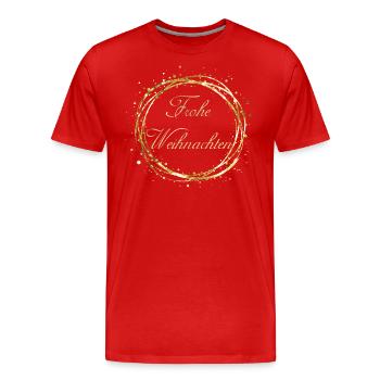 Frohe Weihnachten - Männer Premium Bio T-Shirt - Rot - Vorne - Damien (186cm)