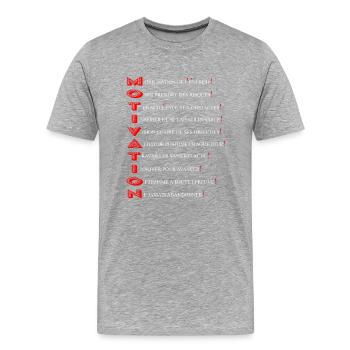 The Energy to Succeed - Men's Premium Organic T-Shirt - heather grey - Front - Damien (186cm)