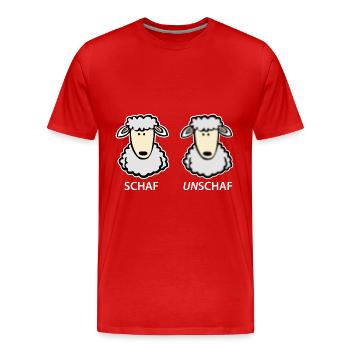 Schaf Unschaf - Männer Premium Bio T-Shirt - Rot - Vorne - Damien (186cm)