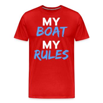 Mon bateau mes règles. Règles du capitaine de navire à voile - T-shirt bio Premium Homme - rouge - Devant - Damien (186cm)
