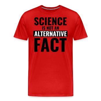 Science: No Alternative Fact - Männer Premium Bio T-Shirt - Rot - Vorne - Damien (186cm)