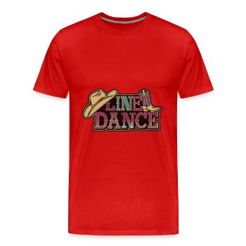 Line Dance Was sonst? Ich bin Line Dancer - Männer Premium Bio T-Shirt - Rot - Vorne - Damien (186cm)