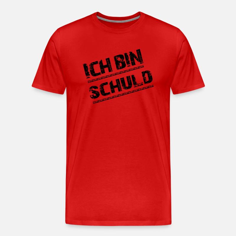 Ich bin schuld - Männer Premium Bio T-Shirt - Rot