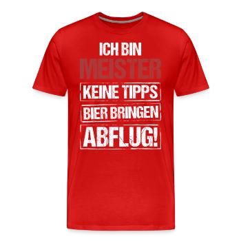 I'm Master - Bring Beer and Departure - Men's Premium Organic T-Shirt - red - Front - Damien (186cm)