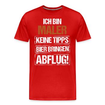 I'm a painter - bring beer and take off - Men's Premium Organic T-Shirt - red - Front - Damien (186cm)