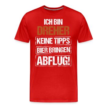 Je suis un tourneur - apportez de la bière et partez - T-shirt bio Premium Homme - rouge - Devant - Damien (186cm)