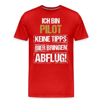 I'm a pilot - bring beer and take off - Men's Premium Organic T-Shirt - red - Front - Damien (186cm)