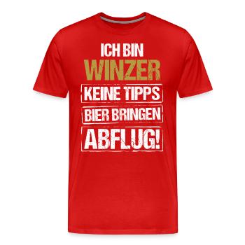 Je suis vigneron - apporte de la bière et décolle - T-shirt bio Premium Homme - rouge - Devant - Damien (186cm)