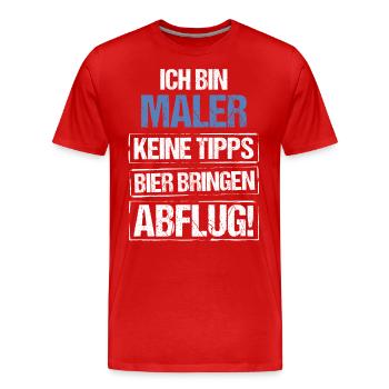 I'm a painter - bring beer and take off - Men's Premium Organic T-Shirt - red - Front - Damien (186cm)