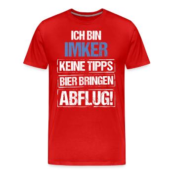 I'm a beekeeper - bring beer and take off - Men's Premium Organic T-Shirt - red - Front - Damien (186cm)