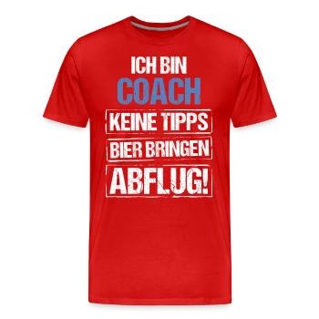 Je suis un entraîneur - Apportez de la bière et partez - T-shirt bio Premium Homme - rouge - Devant - Damien (186cm)