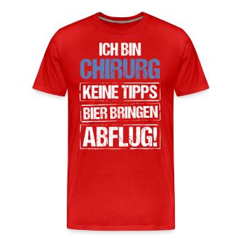 I'm a surgeon - bring beer and take off - Men's Premium Organic T-Shirt - red - Front - Damien (186cm)