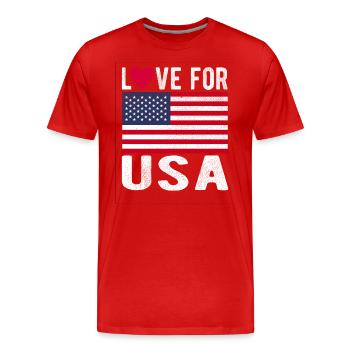 Drapeau de cerf - T-shirt bio Premium Homme - rouge - Devant - Damien (186cm)