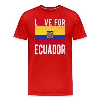 Ecuador Fahne - Männer Premium Bio T-Shirt - Rot - Vorne - Damien (186cm)