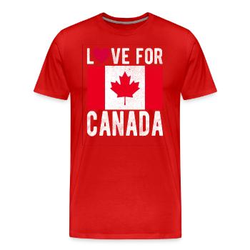 Canada Flag - Men's Premium Organic T-Shirt - red - Front - Damien (186cm)