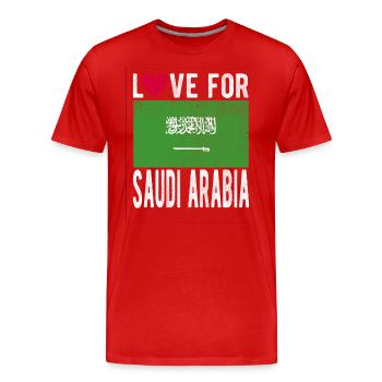 Saudi Arabia flag - Men's Premium Organic T-Shirt - red - Front - Damien (186cm)