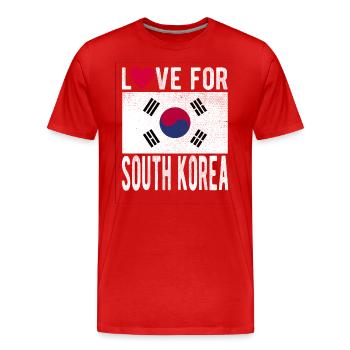 Drapeau de la Corée du Sud - T-shirt bio Premium Homme - rouge - Devant - Damien (186cm)