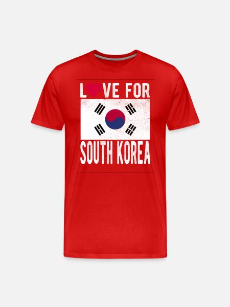 South Korea Flag - Men's Premium Organic T-Shirt - red