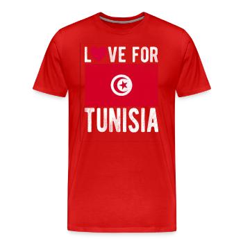 Tunisia Flag - Men's Premium Organic T-Shirt - red - Front - Damien (186cm)