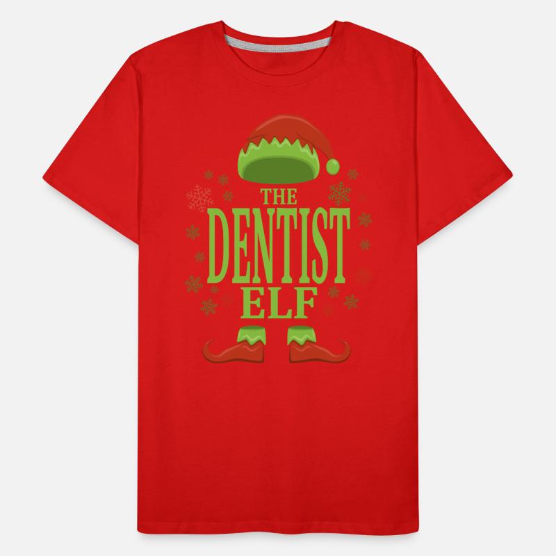 Dentiste Elfe de Noël T-shirt bio Premium Homme