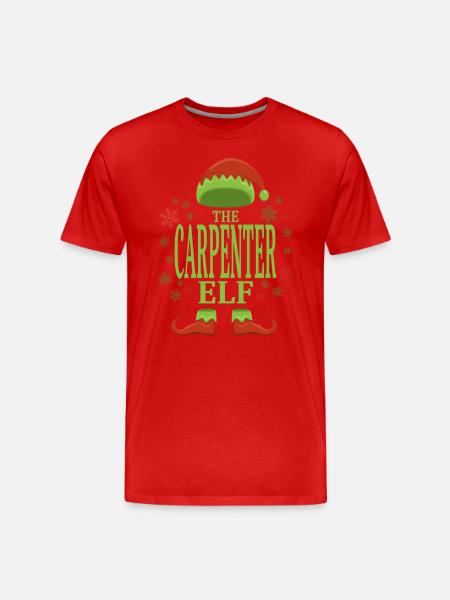 Carpenter Christmas Elf - Men's Premium Organic T-Shirt - red