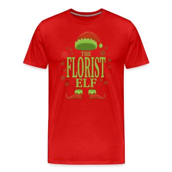 Florist Weihnachtself - Männer Premium Bio T-Shirt - Rot - Vorne - Damien (186cm)