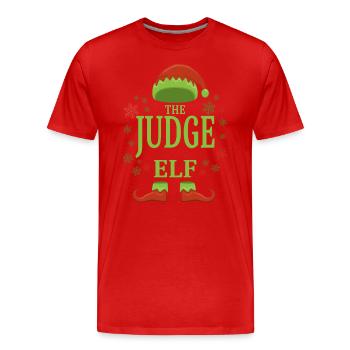 Juge Elfe de Noël - T-shirt bio Premium Homme - rouge - Devant - Damien (186cm)